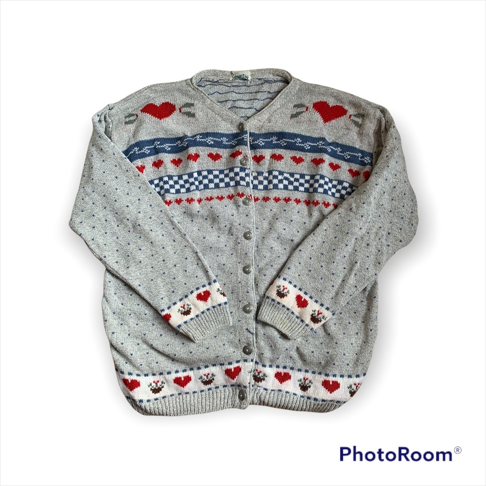 Vintage Button up Grandma Sweater